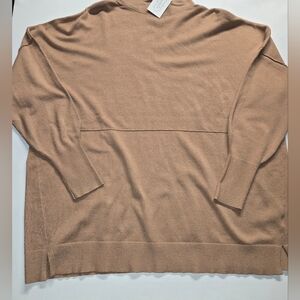 MUD PIE Women's camel colored oversized mock-neck pullover sweater New with tags